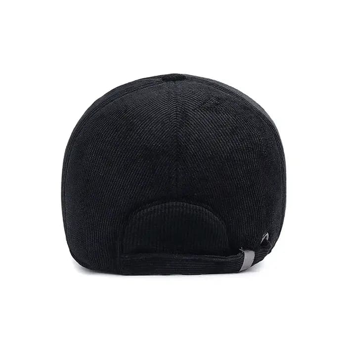 Casquette de baseball en velours rayé pour homme avec oreille