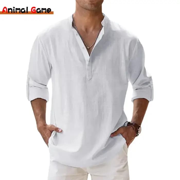 Nouvelles chemises en coton et lin pour hommes