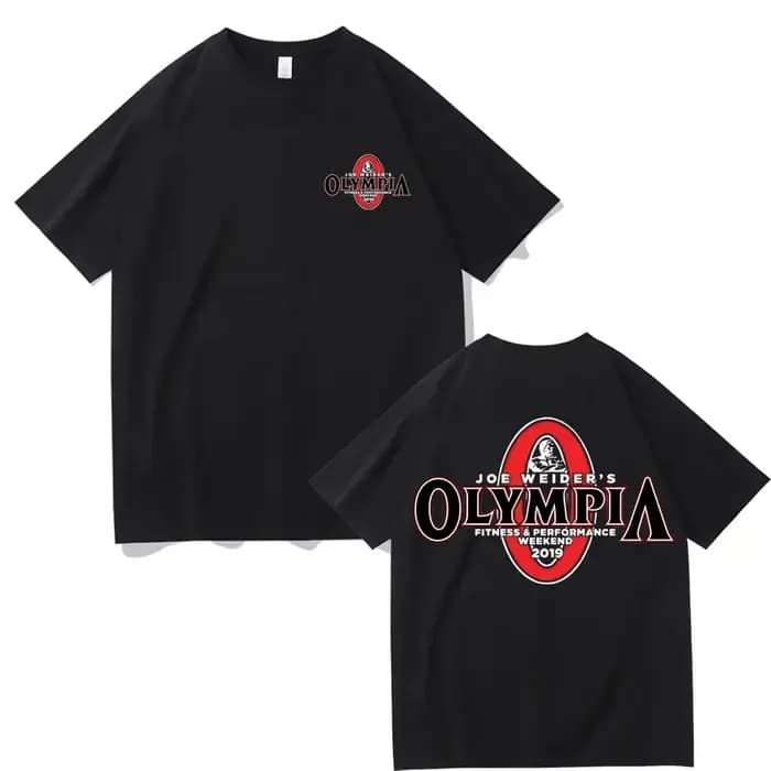 T-shirt à col rond avec motif inspiré de Fitness - Olympia