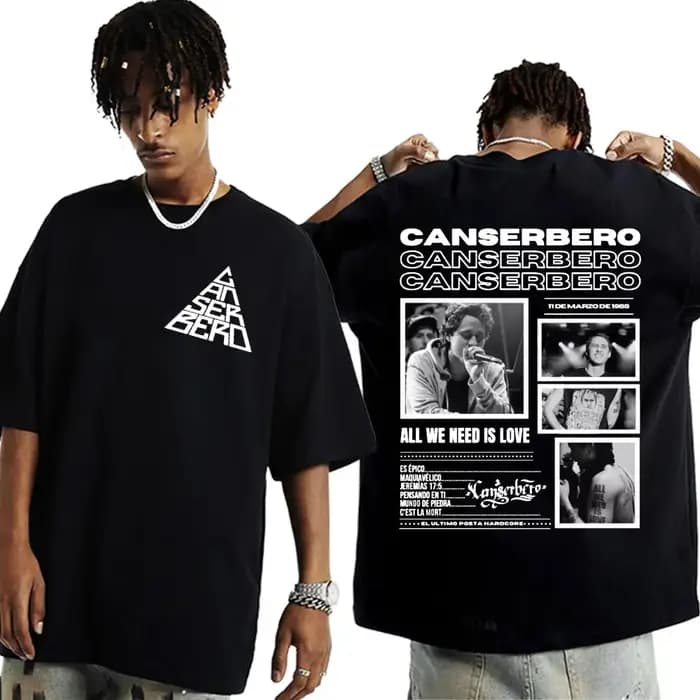 Canserbero tout ce dont nous avons besoin est amour Album 2025 Tour T-shirts hommes femmes Harajuku Vintage