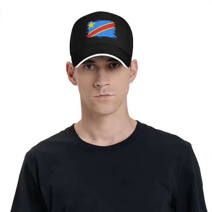 Casquette de baseball décontractée vintage avec drapeau du Congo (République démocratique