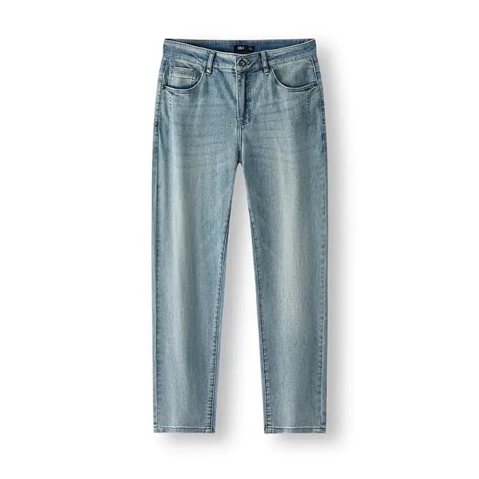 Jean Homme Semir Vintage Délavé Coton Élastique Doux Coupe Slim Polyvalent Tendance 2026 Décontracté Quotidien Streetwea