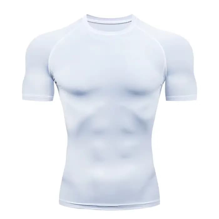 T-shirt de sport à manches courtes pour homme, séchage rapide, t-shirt de sport, t-shirt de compress