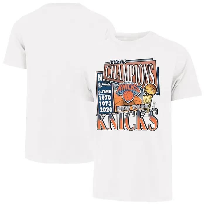 T-shirt Commémoratif des Champions des Knicks de New York 2026 – Vêtement d'été en Coton pour Hommes