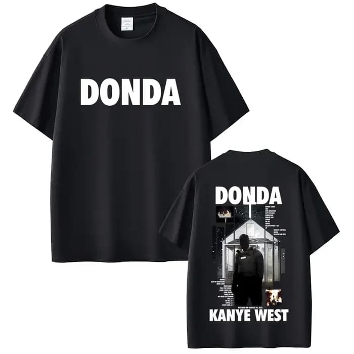 Rappeur Kanye West Donda Double face imprimé T-shirt hommes femmes Hip Hop mode Pop musique T-shirts