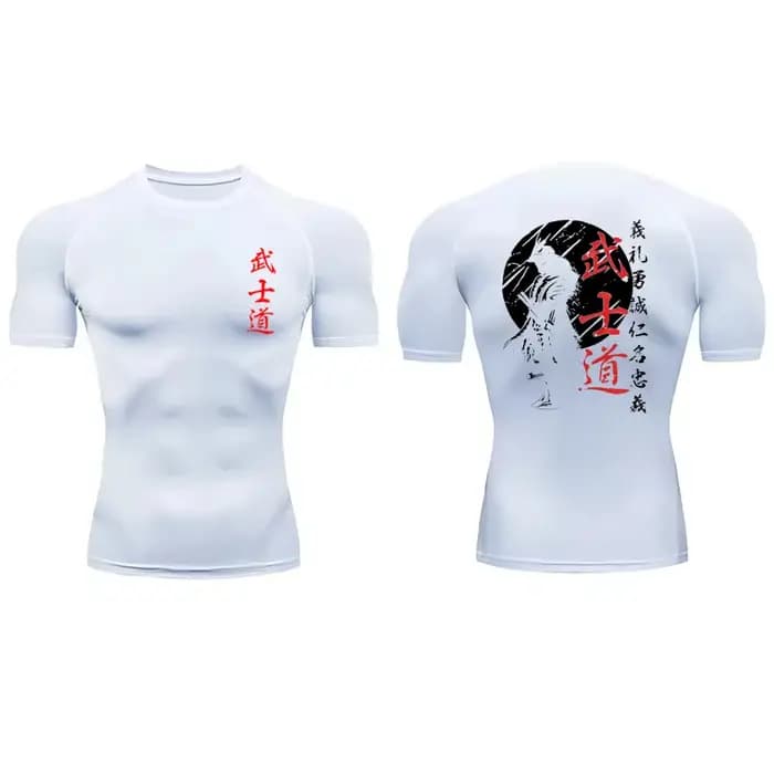 Japon samouraï esprit chemises de Compression à manches courtes pour hommes été athlétique séchage rapide T-shirts