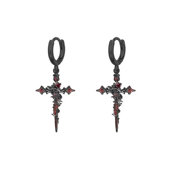 Boucles d'oreilles croisées en épine pour femmes