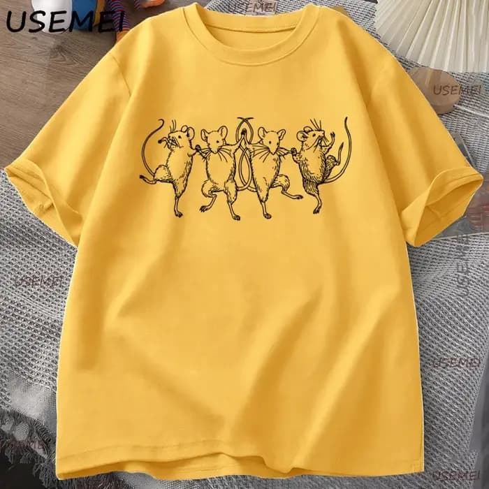 Danse Rats T-Shirt hommes femmes drôle Cottagecore esthétique Y2k vêtements bizarre