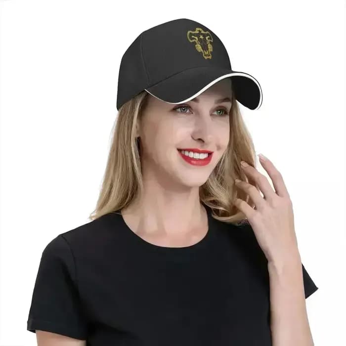 Casquette Black Clover Fanart Of Black Bulls Emblem, casquette de baseball décontractée à la mode, chapeau réglable, chapeau Hip Hop personnalisable polychromatique