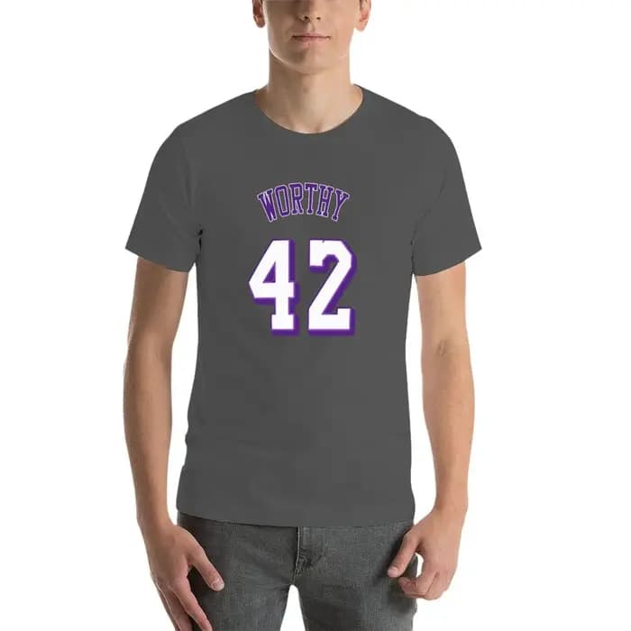 T-shirt James Worthy, décontracté, à la mode, imprimé