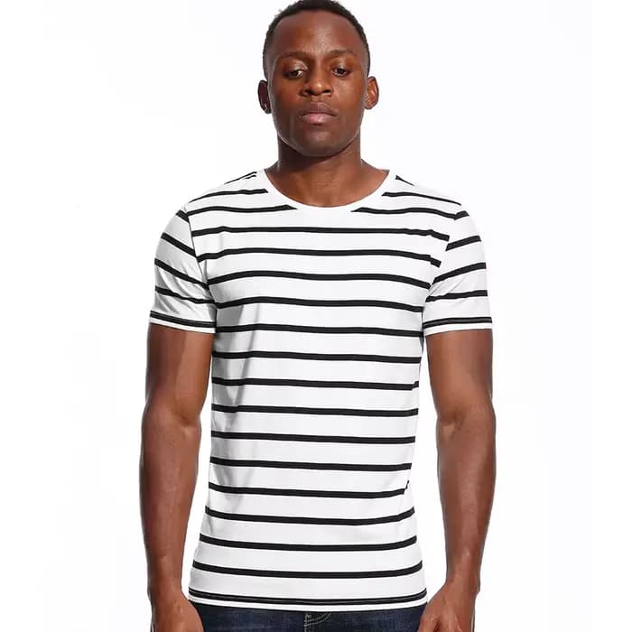 T-shirt à rayures larges et SAINT pour hommes