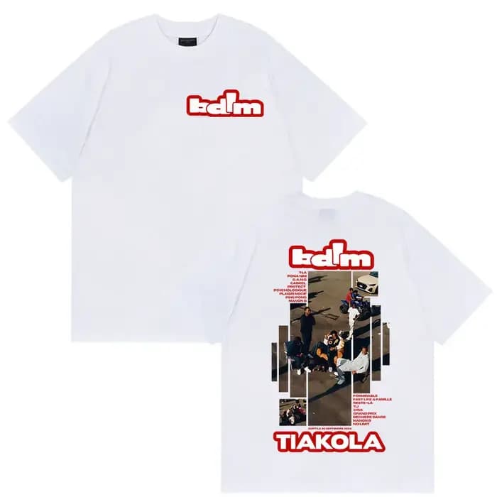 Rappeur TIAKOLA Bdim Tour 2025 T-shirt graphique homme Hip Hop gothique manches courtes T-shirts Vintage col rond