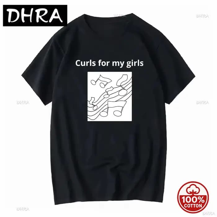 T-shirt unisexe en coton doux et respirant, style vintage délavé, avec motif 'Curls for My Girls', c