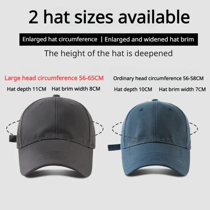 Casquettes de Baseball grande taille couleur unie grosse tête homme coton doux Plus