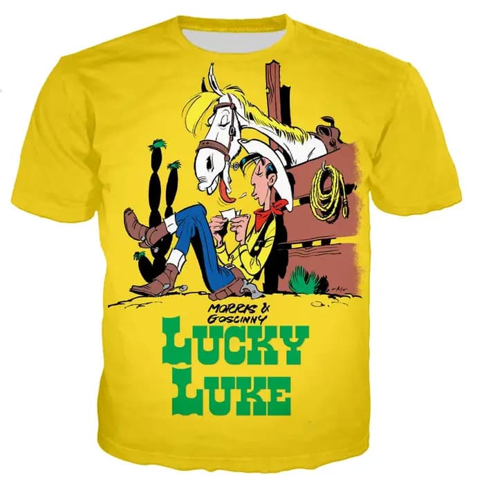 Lucky Luke T-Shirts dessin animé 3D imprimé Streetwear hommes femmes mode surdimensionné t-shirt Harajuku