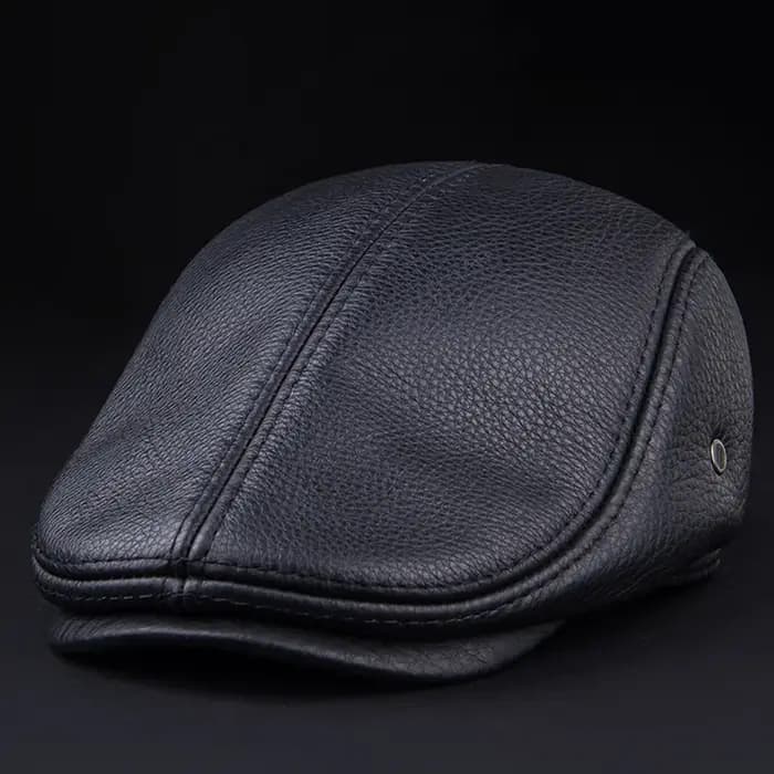 Casquette de baseball en cuir véritable pour hommes