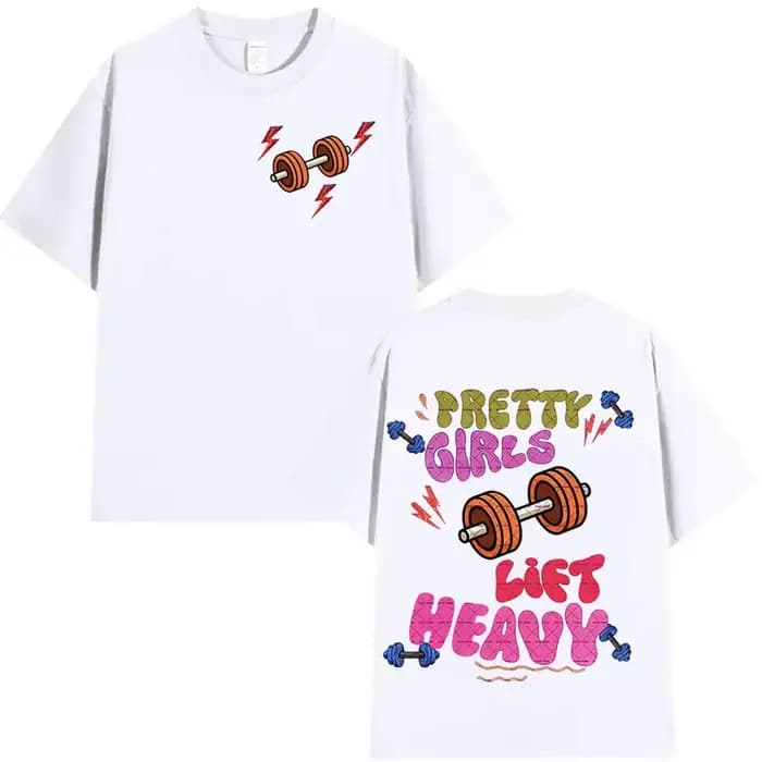 Drôle jolies filles ascenseur poids Muscle Fitness T-Shirt hommes femmes rétro esthétique à manches courtes T-shirts
