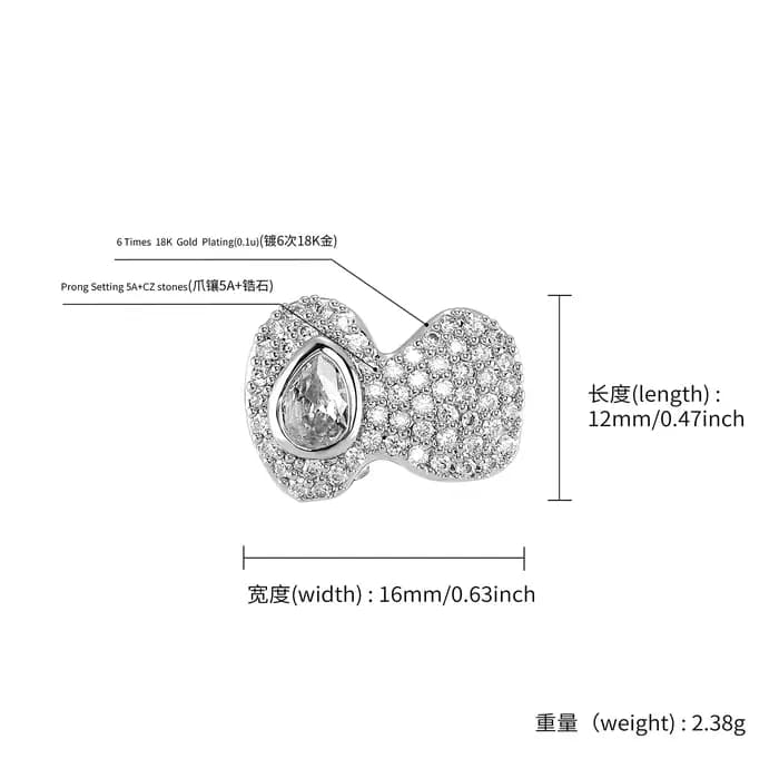 TOPGRILLZ Double Full Iced Out CZ Stones Teeth Grillz Hip Hop Shiny Zircon Tooth Caps For Women Men Jewelry Fangs Dental Grills