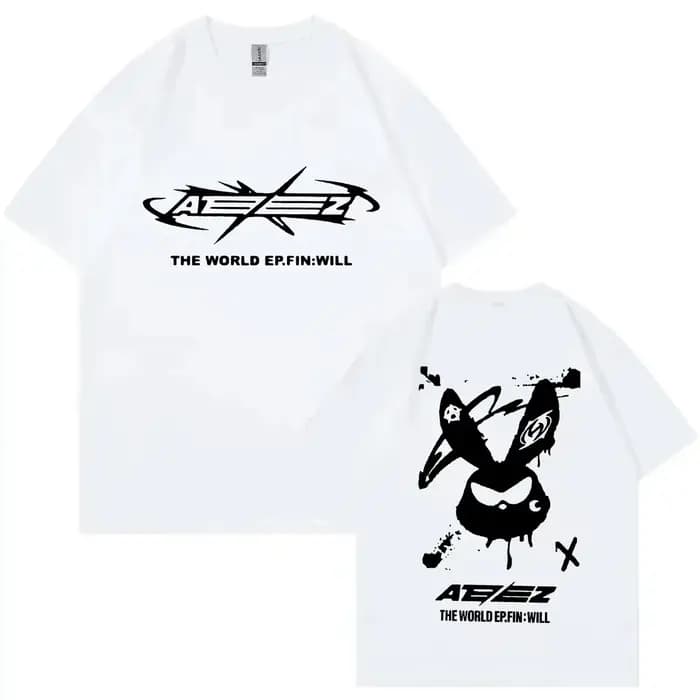 Ateez Album le monde Ep Fin Will Tour graphique T-shirts hommes femmes tendance Hip Hop T-shirt haute rue mode