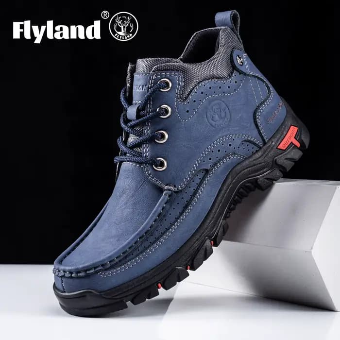 FLYLAND hommes Chukka bottes chaussures en cuir décontractées mode Vintage à la main hommes baskets
