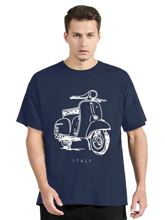 T-shirt de scooter à manches courtes vintage pour hommes