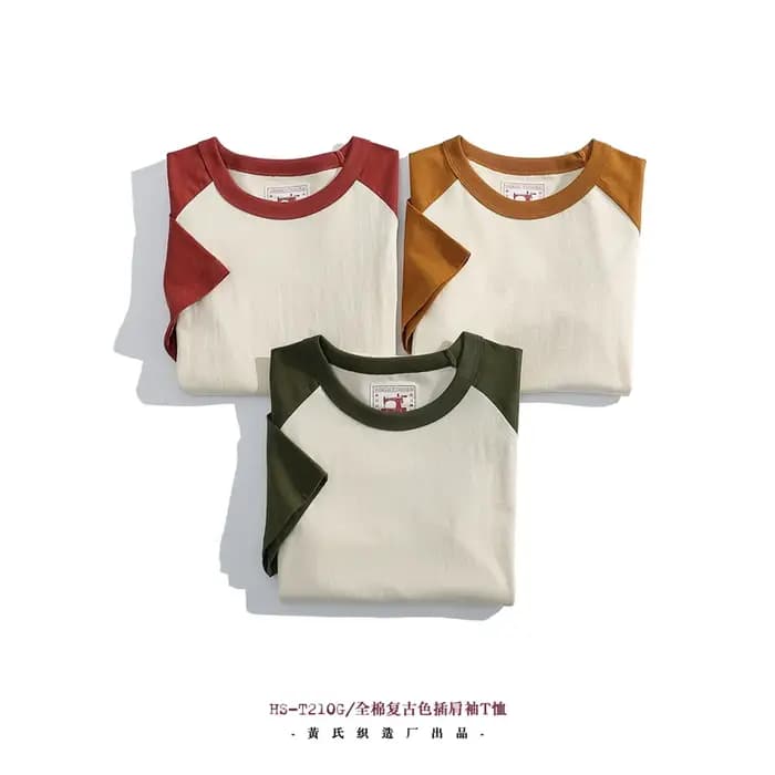 Akkad Kuti 2024 Style rétro japonais homme col rond manches Raglan t-shirts étudiant décontracté bonne Collocation t-shirt 100% coton