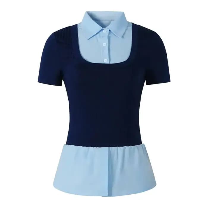 T-shirt pour femme Printemps-Été Bleu marine