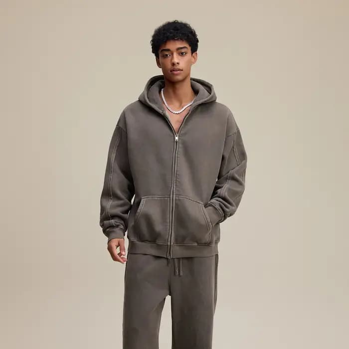 2025 automne hiver mode sweat à capuche polaire pour hommes fermeture éclair coton coupe tridimensionnelle épaissi