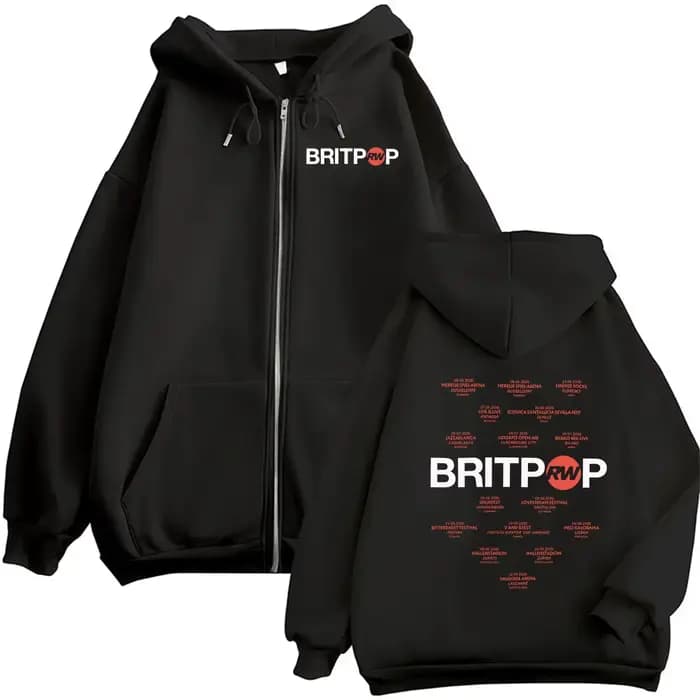Robbie Williams BRITPOP Album 2026 – Sweat à capuche zippé imprimé pour homme et femme