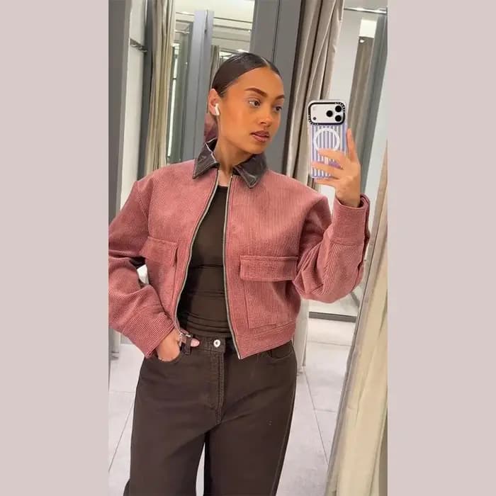 Blouson en velours côtelé pour femme