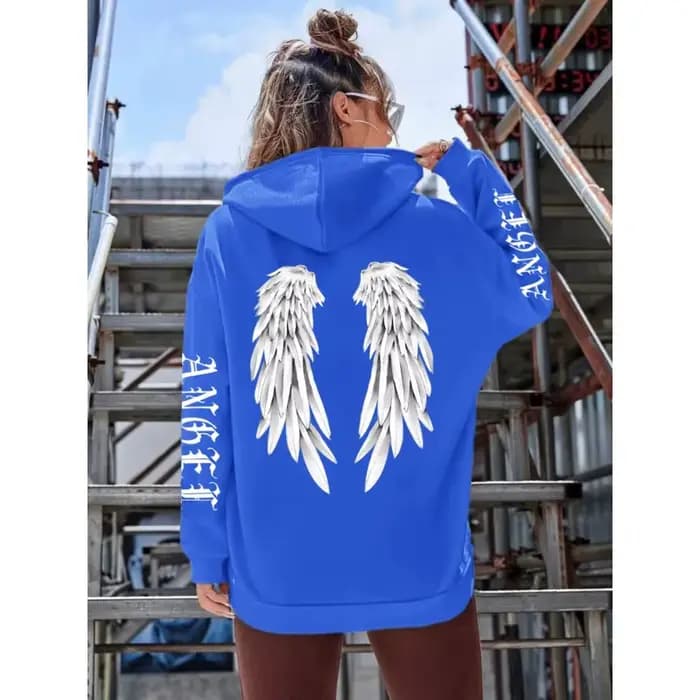 Magnifique sweat à capuche pour femmes avec ailes d'ange