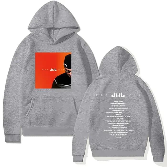 Rappeur Jul sweat à capuche JuL D & P Pour Vie Album de musique sweat-shirts graphiques tendances Design créatif