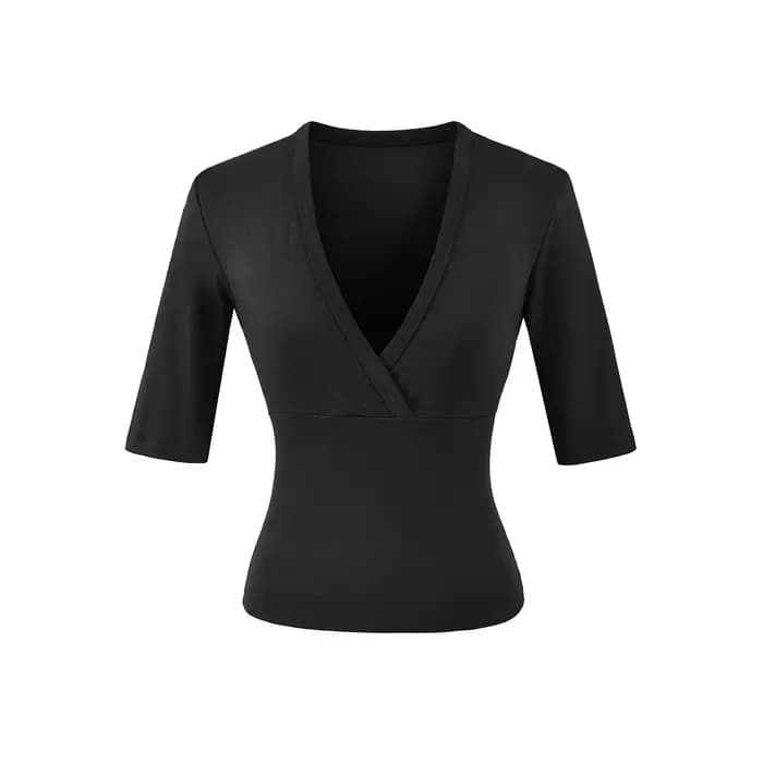 Mignon rose col en v mince T-shirts femmes automne nouveau Streetwear décontracté coton à manches lo