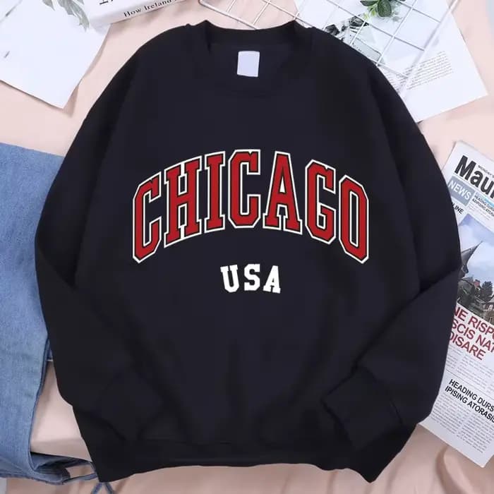 Chicago Usa classique ville graphique vêtements sweat homme Harajuku