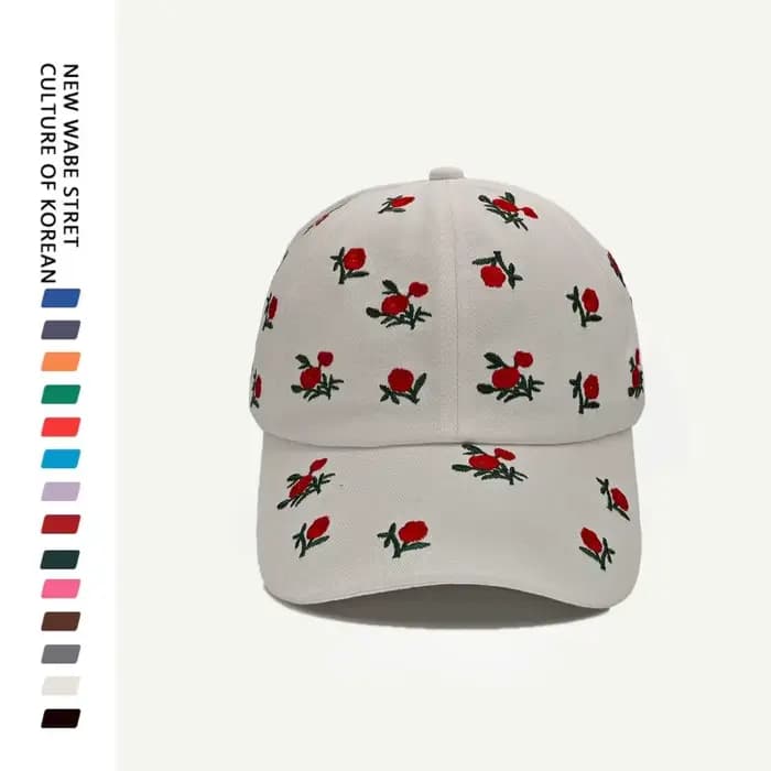 Nouvelle casquette de baseball brodée motif rose pour hommes et femmes