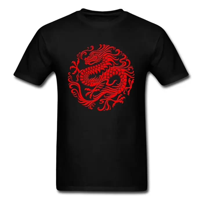 T-shirt ajusté hommes hauts traditionnel rouge