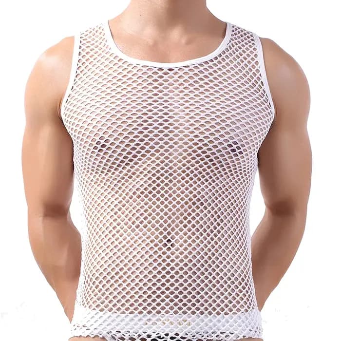 Débardeurs à la mode pour hommes, maillot de corps ajouré, gilet sans manches respirant en maille