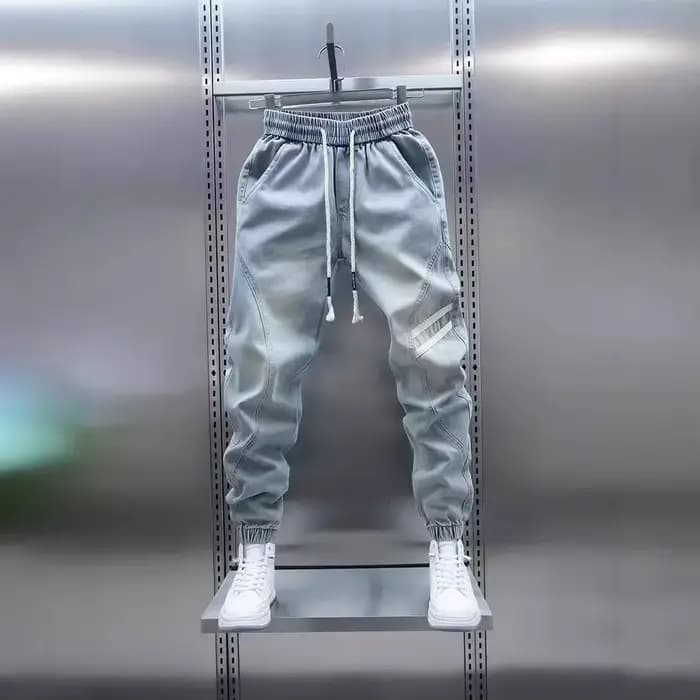 Jean Jogger Homme Style Coréen Streetwear à Manches Élastiques