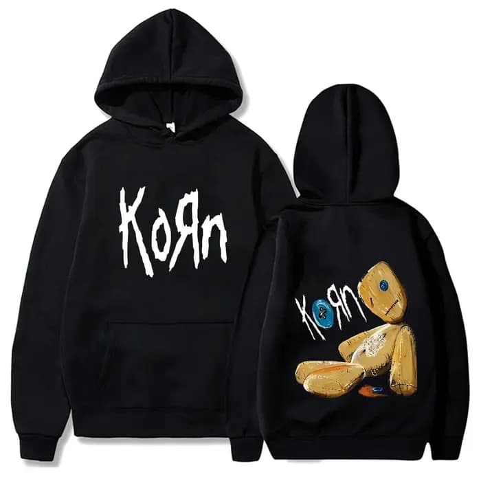 Korn Music Concert Rock Band World Tour Sweat à capuche personnalisé rue polyvalent 2024 automne/hiver manteau de mode