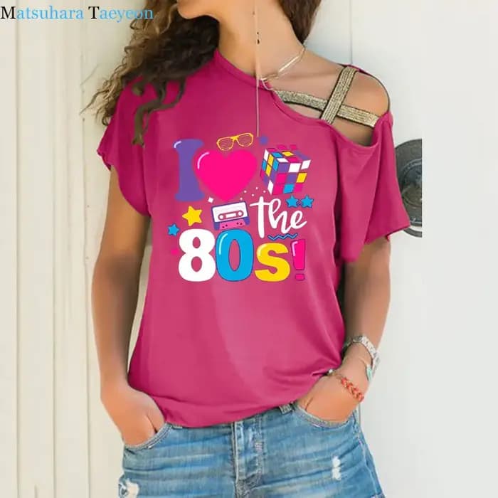J'aime les 80 t-shirt pour les femmes fête drôle Vintage t-shirts meilleur cadeau hauts