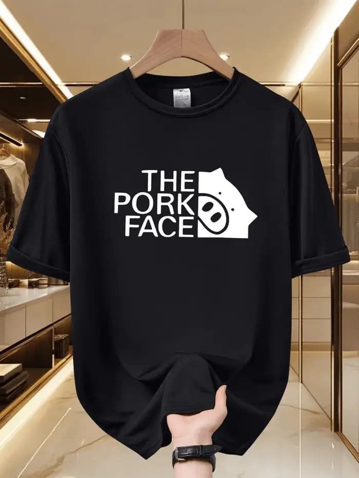 T-shirt pour homme imprimé visage de cochon