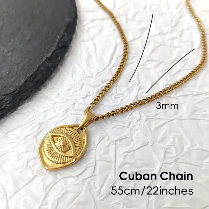 Collier maléfique Hip Hop Eyes - Bijoux pendentif oeil du diable pour hommes et femmes | Cadeau religieux en acier