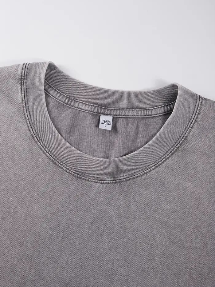 T-Shirts délavés à motif de plante pour hommes, en coton respirant, décontracté, doux, confortable,