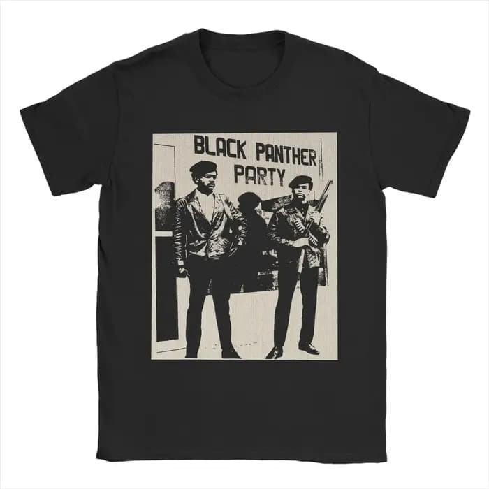 T-Shirt pour hommes Black Panther Party, t-shirts uniques en pur coton, à manches courtes, col rond,