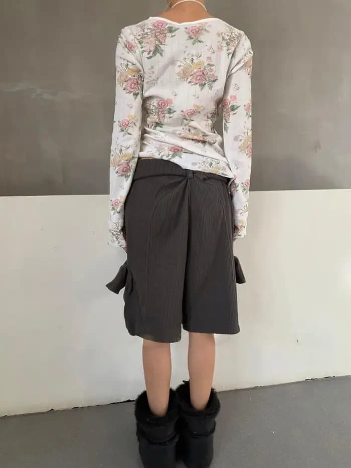 REDDACHiC Short cargo pour femme à taille roulée