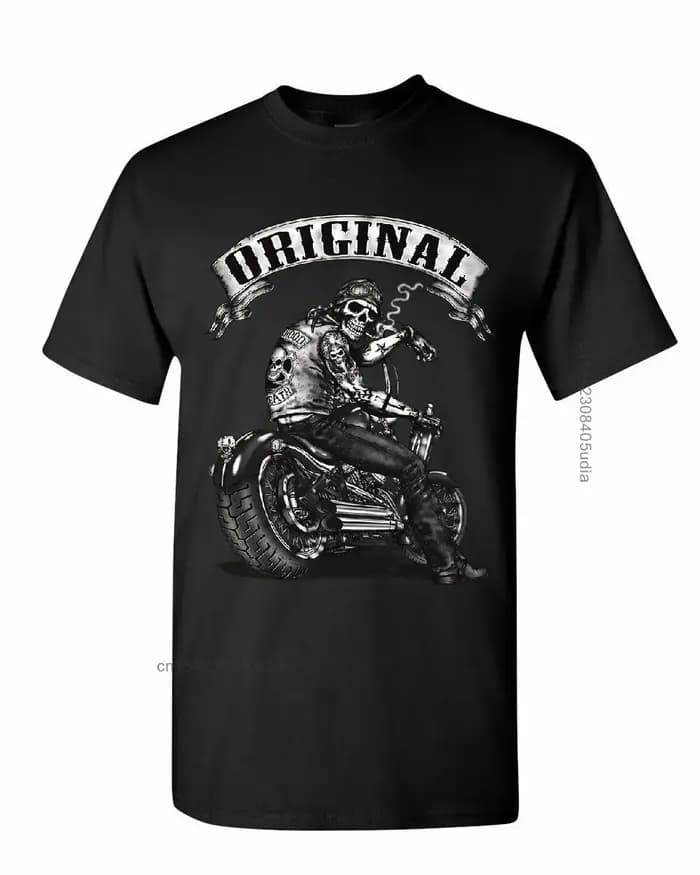 Original motard crâne T-Shirts Ride Or Die Route 66 moto Mc nouveau t-shirt hommes été Design