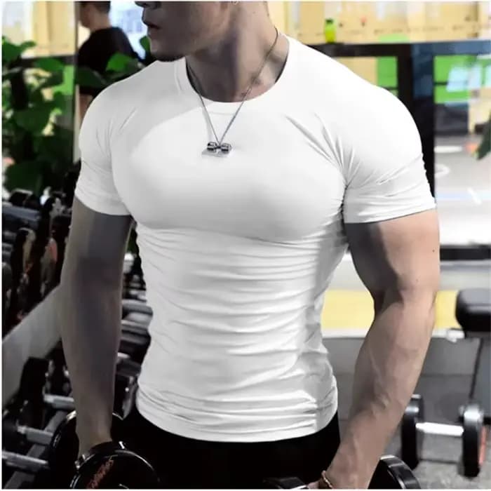 Hommes hauts à la mode t-shirt plaine coupe ajustée