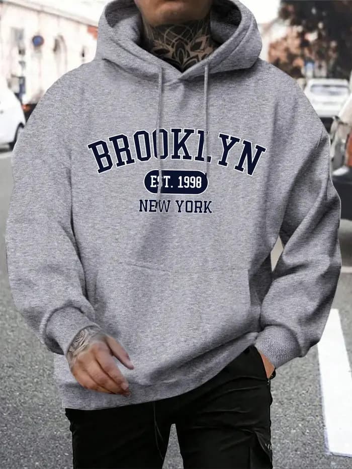 Brooklyn Est 1998 New York impression hommes sweats à capuche Harajuku col rond à capuche mode surdi