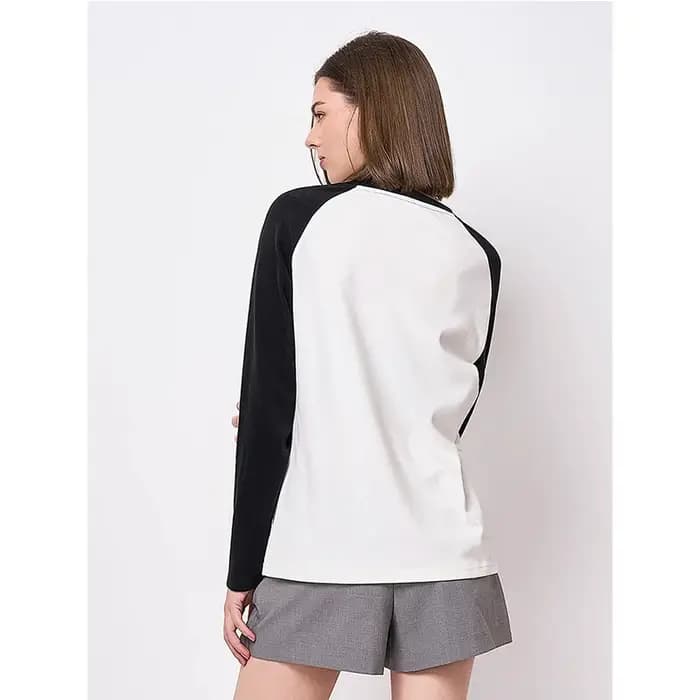 Femme décontracté à manches longues col rond T-Shirt femme régulière couleur unie T-Shirt toutes les saisons t-shirts hauts dames vêtements Streetwear