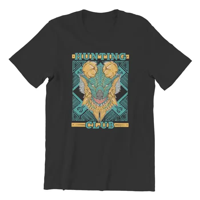 T-Shirt Imprimé Monster Hunter World Hunting Club Jinouga pour Homme